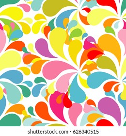 Abstract colorful drops seamless background. Vector illustration.
