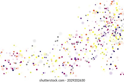 Abstract colorful dynamic chaotic particle on white background. Vector illustration