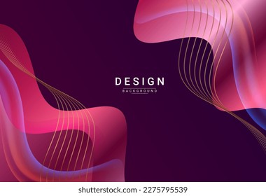 Abstract colorful dynamic elegant geometric curve wave design background