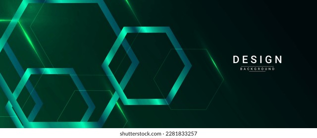 Abstract colorful dynamic elegant green hexagonal geometric design background