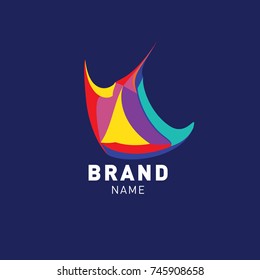 Abstract Colorful Dynamic Flat Logo Brand Company Design Template