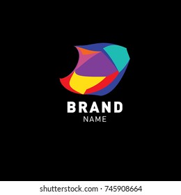 Abstract Colorful Dynamic Flat Logo Brand Company Design Template