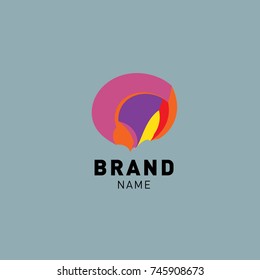 Abstract Colorful Dynamic Flat Logo Brand Company Design Template