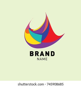 Abstract Colorful Dynamic Flat Logo Brand Company Design Template
