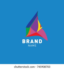 Abstract Colorful Dynamic Flat Logo Brand Company Design Template