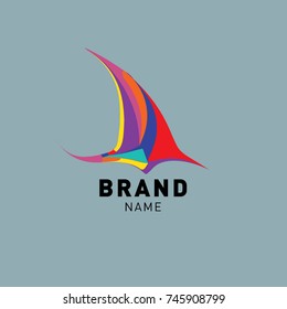 Abstract Colorful Dynamic Flat Logo Brand Company Design Template