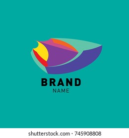 Abstract Colorful Dynamic Flat Logo Brand Company Design Template