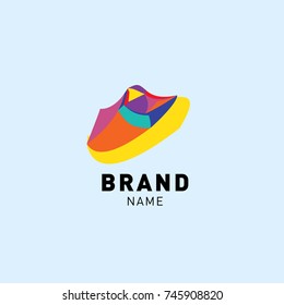 Abstract Colorful Dynamic Flat Logo Brand Company Design Template