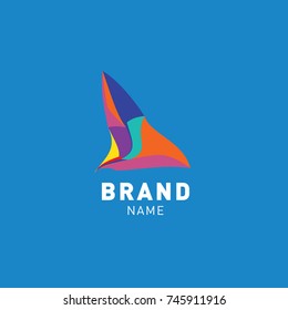 Abstract Colorful Dynamic Flat Logo Brand Company Design Template