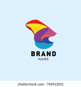Abstract Colorful Dynamic Flat Logo Brand Company Design Template