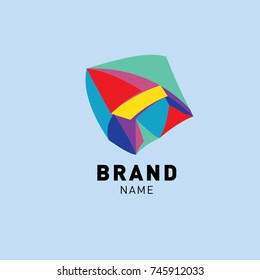 Abstract Colorful Dynamic Flat Logo Brand Company Design Template