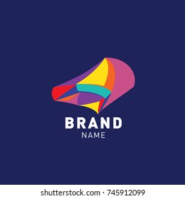 Modelo de design de marca de logotipo plano dinâmico colorido