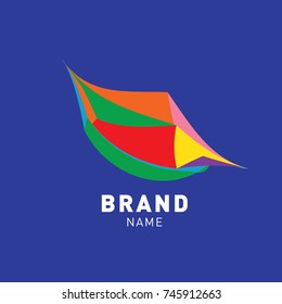 Abstract Colorful Dynamic Flat Logo Brand Company Design Template