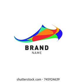 Abstract Colorful Dynamic Flat Logo Brand Company Design Template