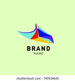 Abstract Colorful Dynamic Flat Logo Brand Company Design Template