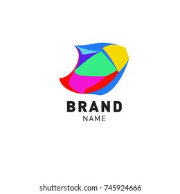 Abstract Colorful Dynamic Flat Logo Brand Company Design Template
