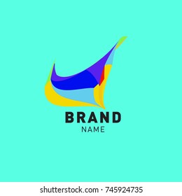 Abstract Colorful Dynamic Flat Logo Brand Company Design Template