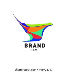 Abstract Colorful Dynamic Flat Logo Brand Company Design Template