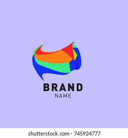 Abstract Colorful Dynamic Flat Logo Brand Company Design Template