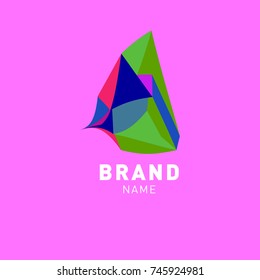 Abstract Colorful Dynamic Flat Logo Brand Company Design Template