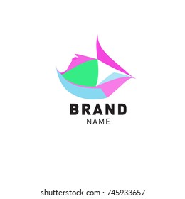 Abstract Colorful Dynamic Flat Logo Brand Company Design Template