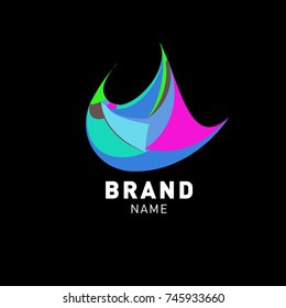 Abstract Colorful Dynamic Flat Logo Brand Company Design Template
