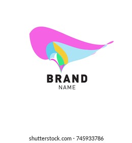 Abstract Colorful Dynamic Flat Logo Brand Company Design Template