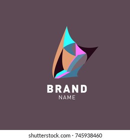 Abstract Colorful Dynamic Flat Logo Brand Company Design Template