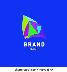 Abstract Colorful Dynamic Flat Logo Brand Company Design Template