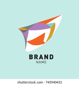 Abstract Colorful Dynamic Flat Logo Brand Company Design Template