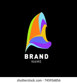 Abstract Colorful Dynamic Flat Logo Brand Company Design Template
