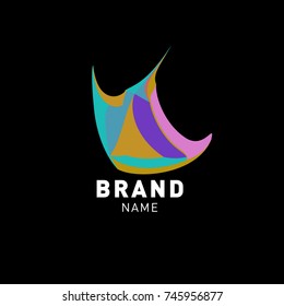 Abstract Colorful Dynamic Flat Logo Brand Company Design Template