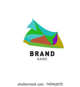 Abstract Colorful Dynamic Flat Logo Brand Company Design Template