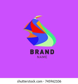 Abstract Colorful Dynamic Flat Logo Brand Company Design Template