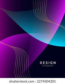 Abstract colorful dynamic geometry wave design background template