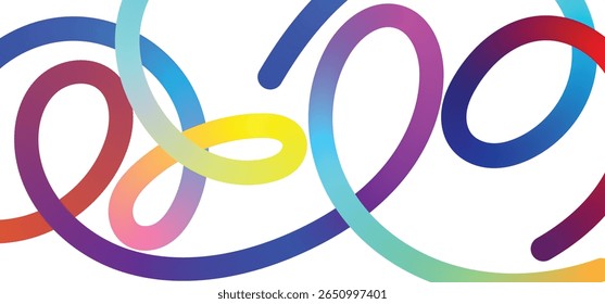Abstract Colorful Dynamic Lines Isolated on White Background. Vector Elements for Banners, Logos and Corporate Design stock illustration