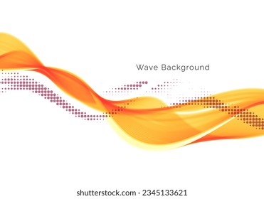 Abstract colorful dynamic wave with low halftone pattern design background