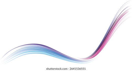 Abstract colorful dynamic wave motion on white background graphic illustration have blank space.