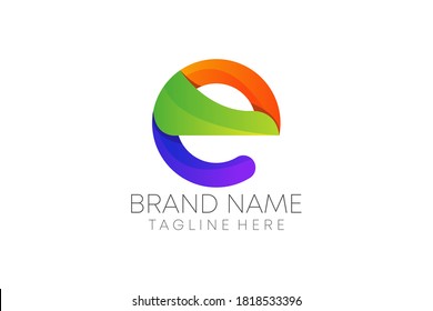 abstract colorful e letter logo design vector for business. e letter icon for ui application. creative modern e letter logo design.