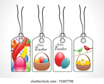 abstract colorful easter tags vector illustration