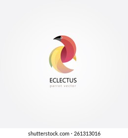 abstract colorful eclectus parrot logo design element for business visual identity