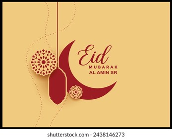 Abstract colorful Eid Mubarak background Eid Mubarak religious golden frame background Eid al Adha Mubarak Islamic elegant creative vector design