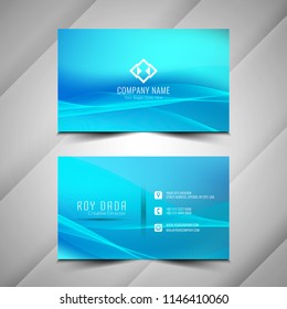 Abstract colorful elegant wavy business card template