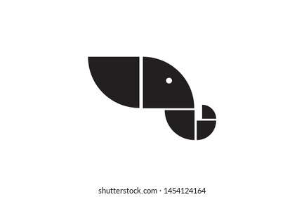 abstract colorful elephant head icon logo vector illustration