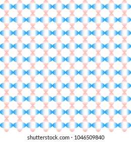 Abstract colorful ellipse shapes pattern of gradient blue and pink on white background. Vector illustration. Use as background, montage, texture in graphic design; print on wrapping paper or fabric.