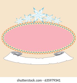 abstract colorful ellipse with space for text on a pink background