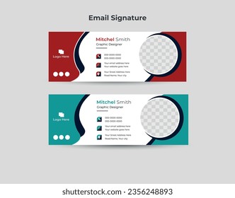 Abstract Colorful Email Signatures Template Vector Design. Professional Email Signature corporate email signature template
