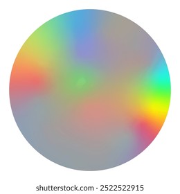 Abstract colorful empty retro background with holographic effect. Isolated emblem, sticker, icon, hologram with metallic rainbow foil texture, template for banner, wallpaper, flyer, label.Vector EPS

