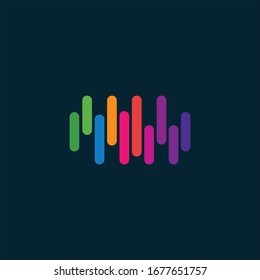 Abstract colorful equalizer vector design. Media icon.