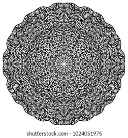 Abstract colorful ethnic styled flower pattern on white  background - mandala style illustration